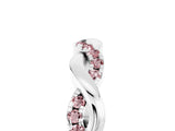 White gold Round Morganite Twist Eternity Band with Pavé Setting_11