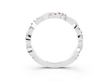 White gold Round Morganite Twist Eternity Band with Pavé Setting_21