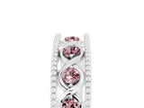White gold Round Morganite Twist Milgrain Band with Bezel Setting_5
