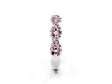 White gold Round Morganite Twisted Eternity Band with Pavé and Shared Prong Setting_20