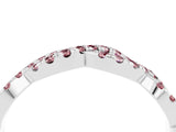 White gold Round Morganite Twisted Eternity Band with Pavé and Shared Prong Setting_34