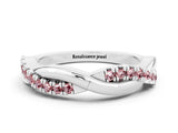 White gold Round Morganite Twisted Infinity Band with Prong Setting_6
