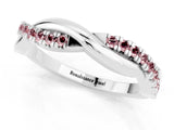 White gold Round Morganite Twisted Infinity Band with Prong Setting_7