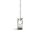 White gold Round Pavé Diamond Circle Pendant 2