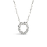 White gold Round Pavé Diamond Circle Pendant