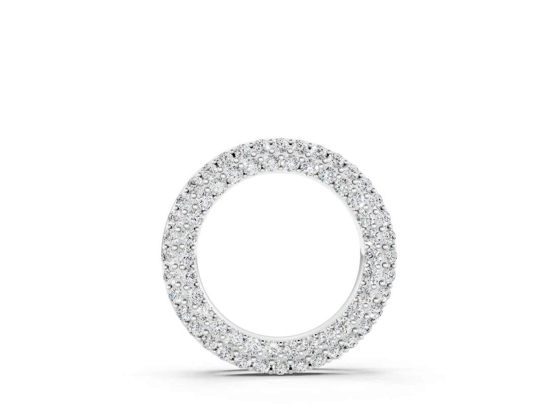 White gold Round Pavé Diamond Circle Pendant