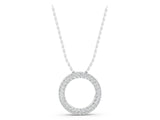 White gold Round Pavé Diamond Circle Pendant_1