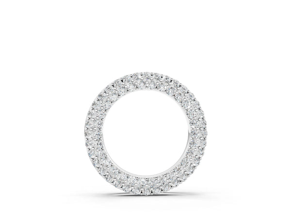 White gold Round Pavé Diamond Circle Pendant