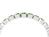 White gold Round Peridot Bezel Set Eternity Band_22