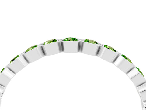 White gold Round Peridot Bezel Set Eternity Band_22