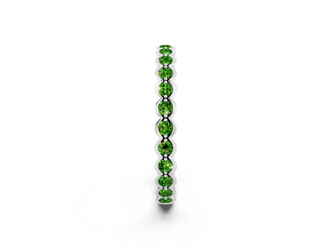 White gold Round Peridot Bezel Set Eternity Band_8