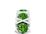 White gold Round Peridot Channel Set Band with X-Prong Detail_11