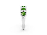 White gold Round Peridot Channel Set Band with X-Prong Detail_8