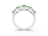 White gold Round Peridot Channel Set Band with X-Prong Detail_9