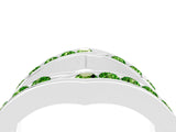 White gold Round Peridot Channel-Set Chevron Band_10