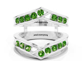 White gold Round Peridot Channel-Set Chevron Band_6