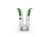 White gold Round Peridot Channel-Set Chevron Band_8