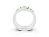 White gold Round Peridot Channel-Set Chevron Band_9