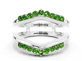 White gold Round Peridot Chevron Contour Band with Prong Setting_6