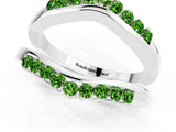 White gold Round Peridot Chevron Contour Band with Prong Setting_7