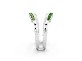 White gold Round Peridot Chevron Contour Band with Prong Setting_8