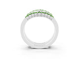 White gold Round Peridot Chevron Contour Band with Prong Setting_9