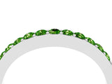 White gold Round Peridot Curved Wedding Band with Channel Setting_10