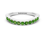 White gold Round Peridot Curved Wedding Band with Channel Setting_6