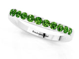 White gold Round Peridot Curved Wedding Band with Channel Setting_7