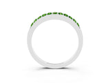 White gold Round Peridot Curved Wedding Band with Channel Setting_9