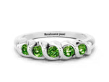 White gold Round Peridot Eternity Band with Twist Prong Setting_12