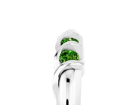 White gold Round Peridot Eternity Band with Twist Prong Setting_17
