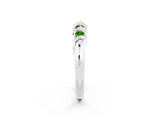White gold Round Peridot Eternity Band with Twist Prong Setting_20