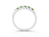 White gold Round Peridot Eternity Band with Twist Prong Setting_21