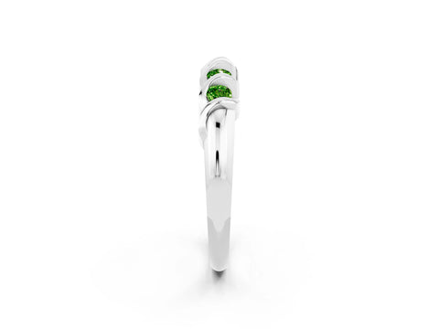 White gold Round Peridot Eternity Band with Twist Prong Setting_21