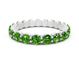 White gold Round Peridot Eternity Band with U-Prong Setting_30