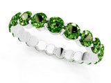 White gold Round Peridot Eternity Band with U-Prong Setting_31