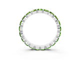White gold Round Peridot Eternity Band with U-Prong Setting_33