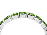 White gold Round Peridot Eternity Band with U-Prong Setting_34