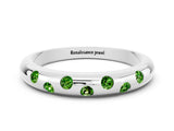 White gold Round Peridot Flush-Set Comfort Fit Band_6