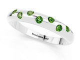 White gold Round Peridot Flush-Set Comfort Fit Band_7