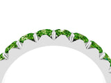 White gold Round Peridot Half Eternity Band with Classic Prong Setting_10