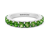 White gold Round Peridot Half Eternity Band with Classic Prong Setting_6