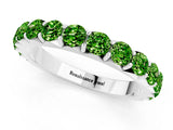 White gold Round Peridot Half Eternity Band with Classic Prong Setting_7