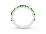 White gold Round Peridot Half Eternity Band with Classic Prong Setting_9