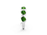 White gold Round Peridot Half Eternity Band with Wave Prong Setting_8