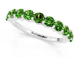 White gold Round Peridot Half-Eternity Prong-Set Band_7