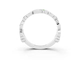 White gold Round Peridot Leaf Eternity Band with Bezel Setting_39