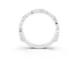 White gold Round Peridot Leaf Eternity Band with Bezel Setting_81