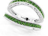 White gold Round Peridot Milgrain Eternity Band with Channel Setting_19